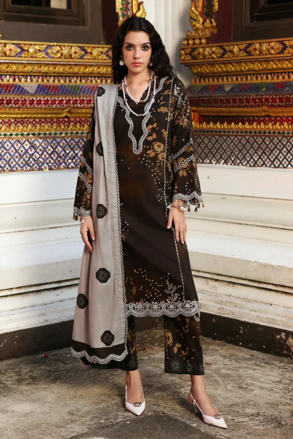 CCW6-09 Charizma Embroidered Linen Suit with Irish Linen Shawl