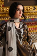 CCW6-09 Charizma Embroidered Linen Suit with Irish Linen Shawl