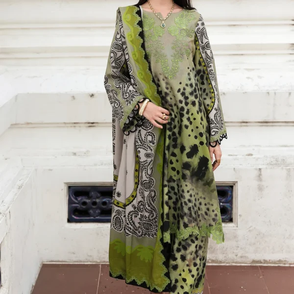 CCW6-10 Charizma Embroidered Linen Suit with Irish Linen Shawl