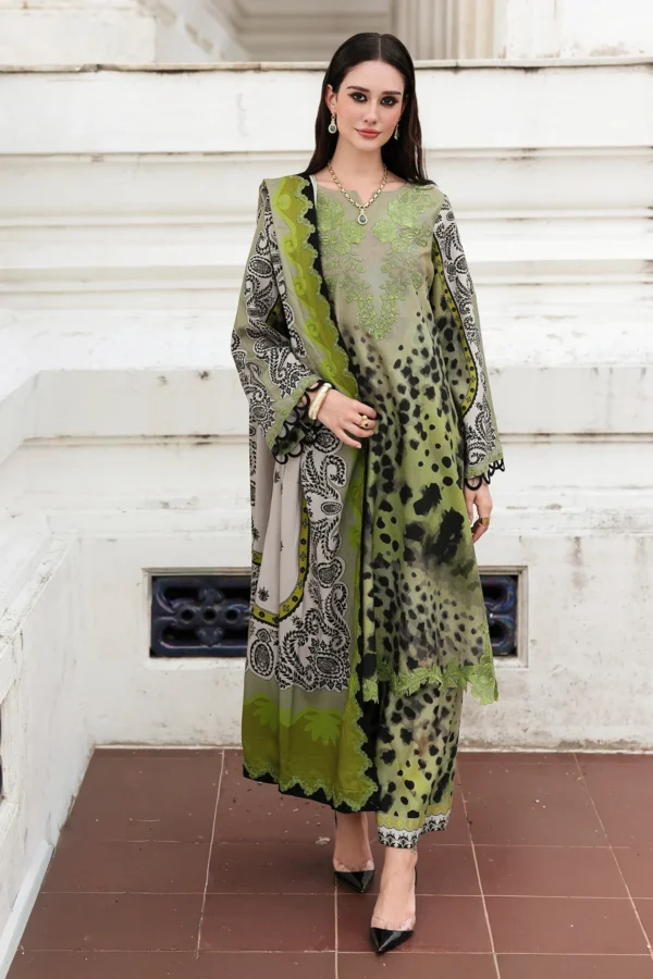 CCW6-10 Charizma Embroidered Linen Suit with Irish Linen Shawl