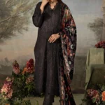 DS-11 Dastaan By Riaz Arts Leather Peach Embroidered Winter Suit with Velvet Palachi Shawl