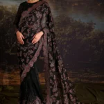 Zarif Premium Chiffon Collection – ZRF-PRC-04 VICTORIA | Sequins Embroidered Saree/Frock Style Suit | Unstitched 3PC, Pakistani bridal dresses