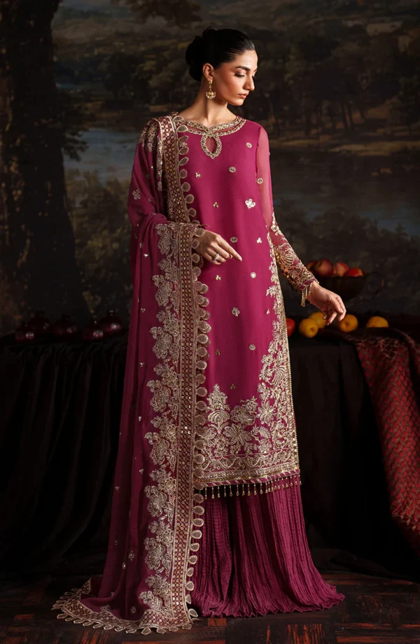Zarif Premium Chiffon ZRF-PRC-05 ADELLE | Embroidered Sharara Suit UK