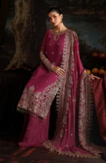 Zarif Premium Chiffon ZRF-PRC-05 ADELLE | Embroidered Sharara Suit UK, shirt embroidery