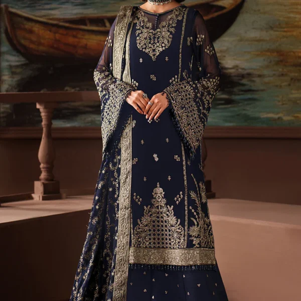 Zarif Premium Chiffon Suit ZRF-PRC-06 FELICIA – Unstitched 3PC Pakistani Designer Outfit UK
