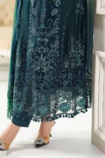 Maria B Chiffon Suit MPC-25-106 – Green to Teal embroidered chiffon & organza unstitched 3PC, kameez daman border