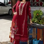 Charizma 3-Piece Unstitched Shawl Collection PSW5-01 - Embroidered Peach Leather with Printed Wool Shawl.