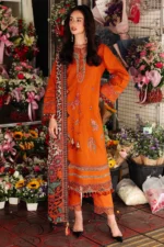 Charizma 3-Piece Unstitched Shawl Collection PSW5-03 - Embroidered Peach Leather with Printed Wool Shawl.