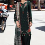 Charizma 3-Piece Unstitched Shawl Collection PSW5-04 - Embroidered Peach Leather with Printed Wool Shawl.