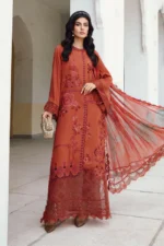 M.Prints Fall Edit MPT-2701-B – Rust Cambric Salwar Kameez & Dupatta, perfect for casual or office wear.