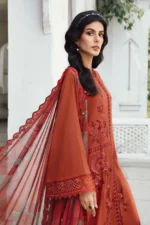 M.Prints Fall Edit MPT-2701-B – Rust Cambric Salwar Kameez & Dupatta, perfect for casual or office wear.
