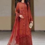 M.Prints Fall Edit MPT-2701-B – Rust Cambric Salwar Kameez & Dupatta, perfect for casual or office wear.