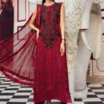 M.Prints Fall Edit MPT-2702-A – Beige & Black Linen Salwar Kameez & Dupatta, perfect for casual or office wear.