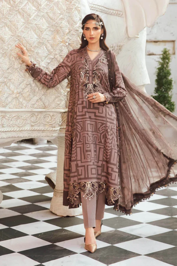 M.Prints Fall Edit - MPT-2703-B embroidered cambric salwar kameez and dupatta in lilac