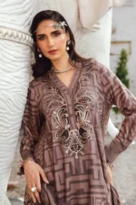 Maria B M.Prints Fall Edit - MPT-2703-Bembroidered cambric salwar kameez and dupatta in lilac