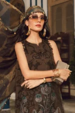 M.Prints Fall Edit MPT-2704-A embroidered cambric salwar kameez and dupatta in brown
