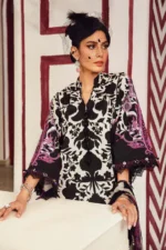 M.Prints Fall Edit MPT-2704-B embroidered cambric salwar kameez and dupatta in black