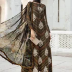 M.Prints Fall Edit MPT-2705-B embroidered cambric salwar kameez and dupatta in brown