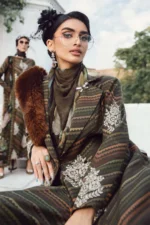 M.Prints Fall Edit MPT-2705-B embroidered cambric salwar kameez and dupatta in brown