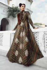 M.Prints Fall Edit MPT-2705-B embroidered cambric salwar kameez and dupatta in brown