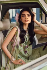 M.Prints Fall Edit MPT-2706-A embroidered cambric salwar kameez and dupatta in green