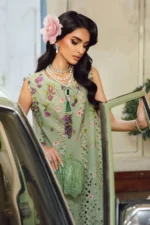 M.Prints Fall Edit MPT-2706-A embroidered cambric salwar kameez and dupatta in green