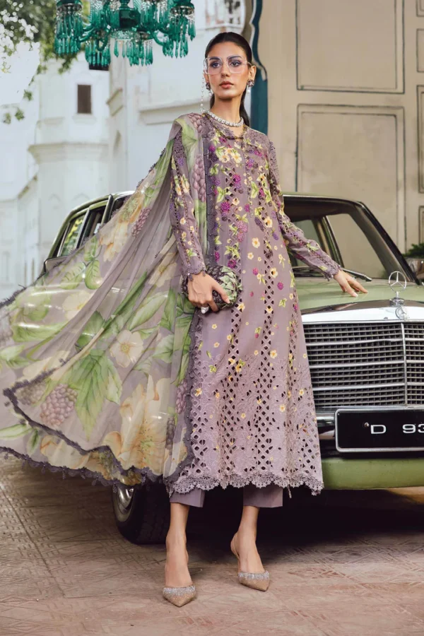 M.Prints Fall Edit MPT-2706-B embroidered cambric salwar kameez and dupatta in purple