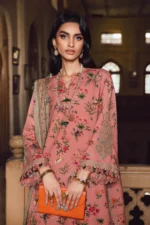 M.Prints Fall Edit MPT-2707-A embroidered linen salwar kameez and dupatta in peach