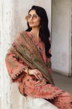 M.Prints Fall Edit MPT-2707-A embroidered linen salwar kameez and dupatta in peach
