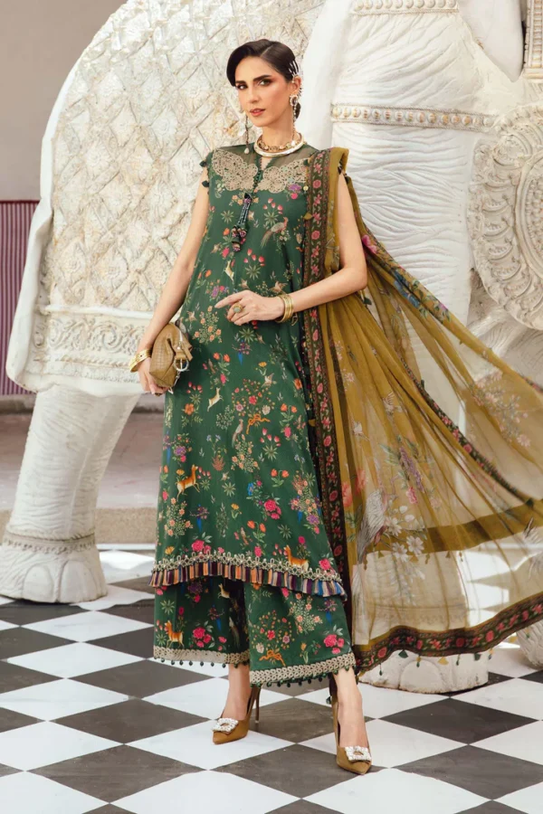 M.Prints Fall Edit MPT-2707-B embroidered linen salwar kameez and dupatta in peach