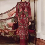 M.Prints Fall Edit MPT-2709-A embroidered cambric salwar kameez and dupatta in maroon