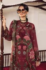 M.Prints Fall Edit MPT-2709-A embroidered cambric salwar kameez and dupatta in maroon