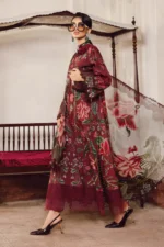 M.Prints Fall Edit MPT-2709-A embroidered cambric salwar kameez and dupatta in maroon