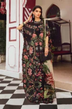 M.Prints Fall Edit MPT-2709-B embroidered cambric salwar kameez and dupatta in black