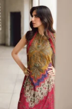 M.Prints Fall Edit MPT-2710-A embroidered cambric salwar kameez and dupatta in mustard