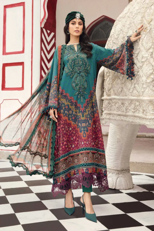 M.Prints Fall Edit MPT-2710-B embroidered cambric salwar kameez and dupatta in mustard