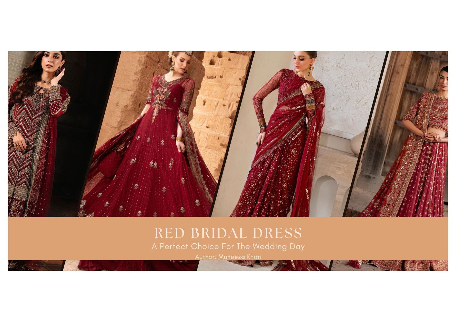 Collection Of Red bridal dress, different styles in sharara, gharara, saree, salwar kameez, lehenga choli for asian & western wedding