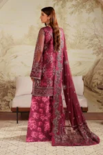 Zarif Zaneera Formals ZRF-ZPE-07 FALEK - Maroon Sequin-Embroidered Net Salwar Kameez for formal or party wear.