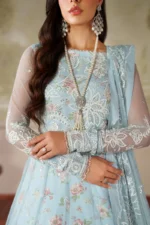 Zarif Zaneera Formals ZRF-ZPE-02 AROOSH, Ice Blue Sequin-Embroidered Net Suit