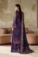 Model wearing pastel embroidered lehenga from Zarif New Collection 2025, featuring floral design and elegant dupatta. back of shirt