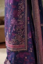 Model wearing pastel embroidered lehenga from Zarif New Collection 2025, featuring floral design and elegant dupatta. daman look