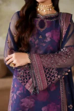 Model wearing pastel embroidered lehenga from Zarif New Collection 2025, featuring floral design and elegant dupatta. sleeves embroidery