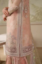 Zarif Zaneera Formals ZRF-ZPE-04 SERIYAH - Peach Sequin-Embroidered Net Salwar Kameez, perfect for formal and party wear.