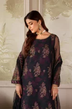 Zarif Zaneera Formals ZRF-ZPE-05 ASHAAL - Black Sequin-Embroidered Net Salwar Kameez for formal or party wear. kameez