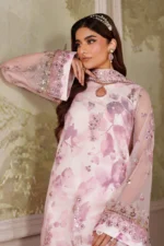 Zarif Zaneera Formals ZRF-ZPE-06 RAHMA - Pink Sequin-Embroidered Net Salwar Kameez, perfect for formal or party wear.