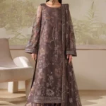 Zarif Zaneera Formals ZRF-ZPE-08 MAHVEER - Purple-Brown Sequin-Embroidered Net Salwar Kameez for formal or party wear.