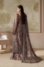 Zarif Zaneera Formals ZRF-ZPE-08 MAHVEER - Purple-Brown Sequin-Embroidered Net Salwar Kameez for formal or party wear.