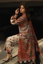 Charizma C-Prints 3-Piece Printed Linen Suit | CPW5-12 – Pakistani Designer Outfit for Winter Wear