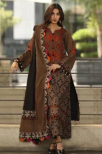 Charizma C-Prints 3-Piece Printed Linen Suit | CPW5-17 – Designer Pakistani Outfit for Winter Wear