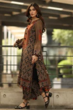 Charizma C-Prints 3-Piece Printed Linen Suit | CPW5-17 – Designer Pakistani Outfit for Winter Wear